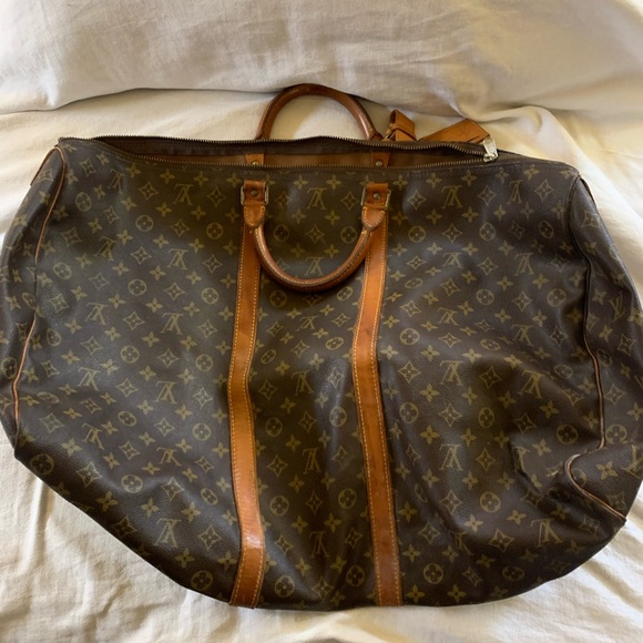 Vintage lv duffle bag Vintage Louis Vuitton Keepall Bag Duffle 55 Brown Canvas - Picture 1 of 15